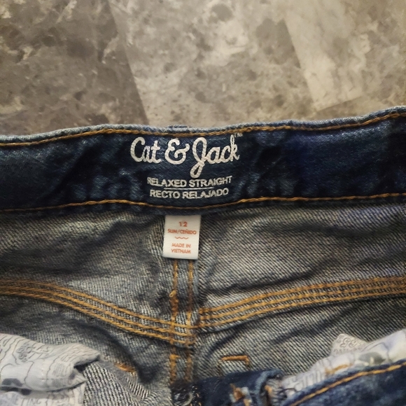 Cat & Jack boys relaxed straight leg jean pant size 12 - Picture 5 of 6